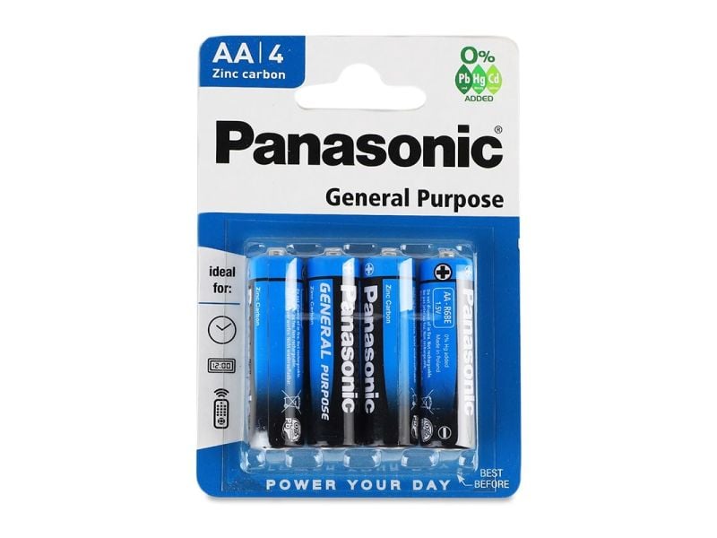 ელემენტი Panasonic R6BER/4PR | Operating voltage 1.5 V Quantity 4 pcs Battery type AA