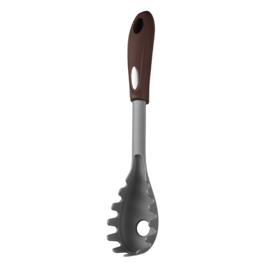 სპაგეტის კოვზი Ardesto Spaghetti spoon Gemini, 28cm, nylon, gray-brown