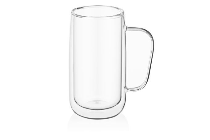ჭიქა Ardesto Doublewall mug set with handles, 400ml, 2pcs, borosilicate glass, transparent