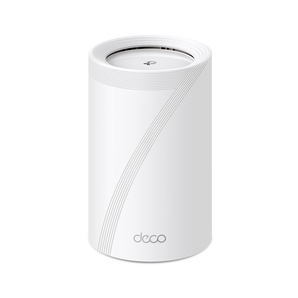 WiFi სისტემა TP-Link Deco BE65 (1-pack) BE9300 Whole Home Mesh WiFi 7 System | 9.3 Gbps Tri-Band WiFi – 5765 Mbps (6 GHz) + 2882 Mbps (5 GHz) + 688 Mbps (2.4 GHz | 4× 2.5 Gbps ports | VPN Server | 1× USB 3.0 Port