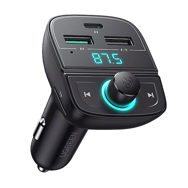 მანქანის მობილურის დამტენი UGREEN CD229 (80910) Bluetooth Car Charger BT5.0, PD, QC3.0, USB Flash Drive, TF, Black