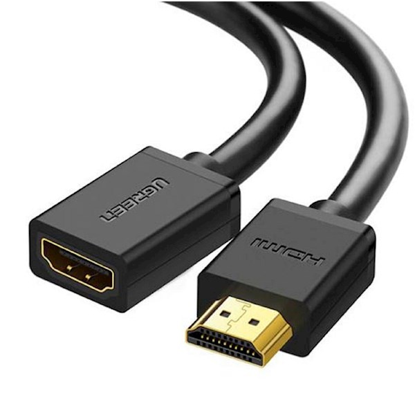 HDMI დამაგრძელებელი კაბელი UGREEN HD107 (10142), HDMI Male to Female Cable, 2m, Black | 4K x 2K 60Hz და 3D მხარდაჭერა