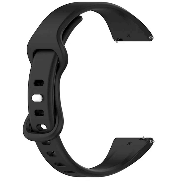 სმარტ საათის სამაჯური Smart Watch Band/ 20mm Watch Band for Samsung Galaxy Watch Huawei Watch GT 3 42mm , Silicone  Wrist Strap - Black