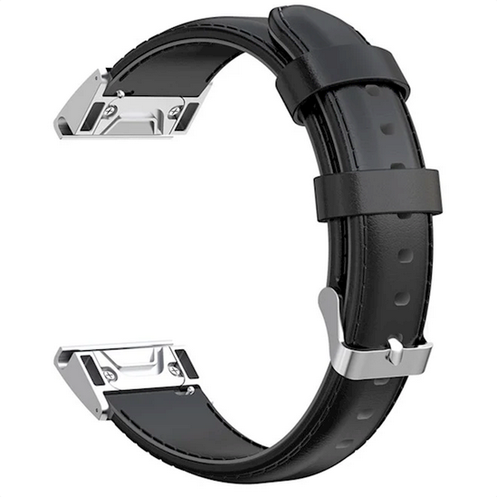 სმარტ საათის სამაჯური Smart Watch Band/ for Samsung Galaxy 20mm Oil Wax Skin Cowhide Leather Watch Band Watch4 Classic 46mm 42mm/Watch4 44mm 40mm/Garmin Fenix 6S Pro - Black