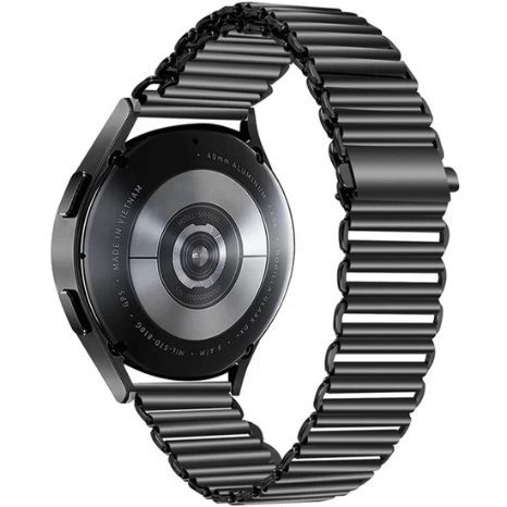 Smart Watch Band/ For Samsung Galaxy Watch4 Active 40mm / 44mm  /  Watch4 Classic 42mm / 46mm Stainless Steel Wrist Band 20mm Adjustable Hollow Watch Strap - Black