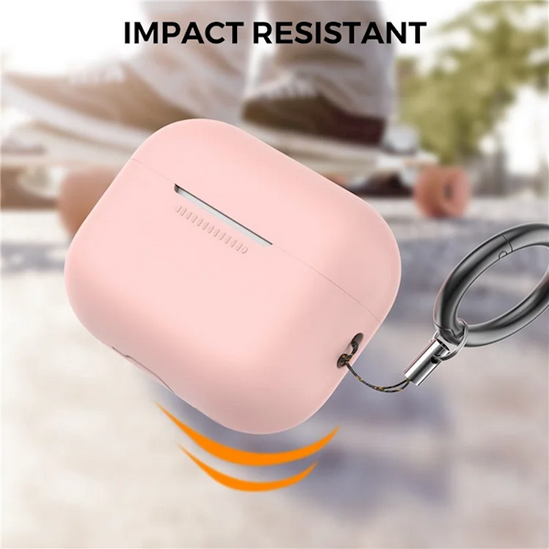 ყურსასმენის ქეისი Mobile Accessory Other/ AHASTYLE PT187-G Shockproof Silicone Case for Apple AirPods Pro 2 Earphone Charging Bin Drop Protection Cover with Carrying Loop Strap - Pink