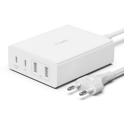 დამტენი ადაპტერი Belkin Wall Charger 108W GAN Dual USB-C/USB-A (WCH010VFWH)