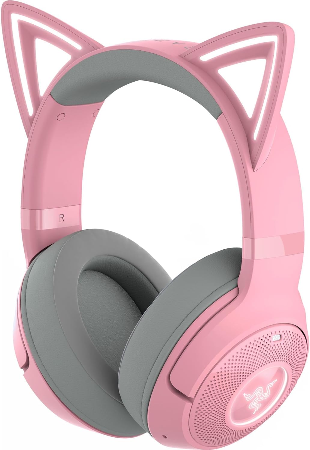 ყურსასმენი Razer Kraken Kitty V2 BT Wireless RGB Headset: Chroma RGB Kitty Ears & Earcups - Bluetooth 5.2-40 mm Drivers - Noise-Cancelling Mics - Lightweight - 40 Hr Battery w/Type C Charging - Quartz Pink  (RZ04-04860100-R3M1)