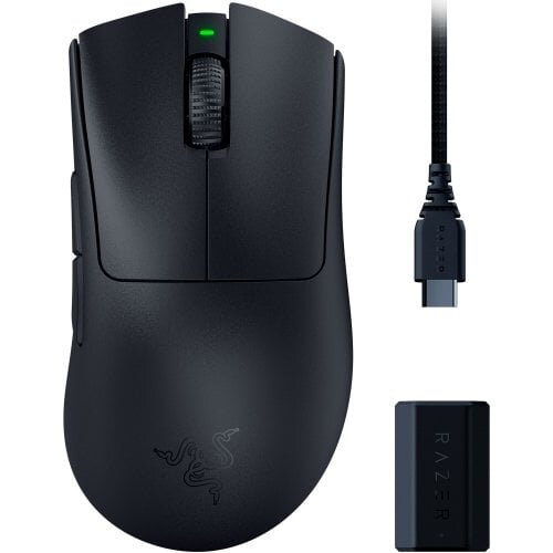 მაუსი Razer Mouse DeathAdder V3 Pro and HyperPolling Wireless, USB-C/WL, black |  Optical Mouse Switches Gen-3 | (RZ01-04630300-R3WL)