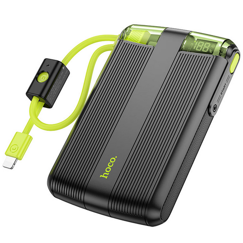 პორტატული დამტენი/Power Bank Hoco J127 Mecha dual PD20W power bank with cable and digital display(mini)(10000mAh) black SKU: 619516