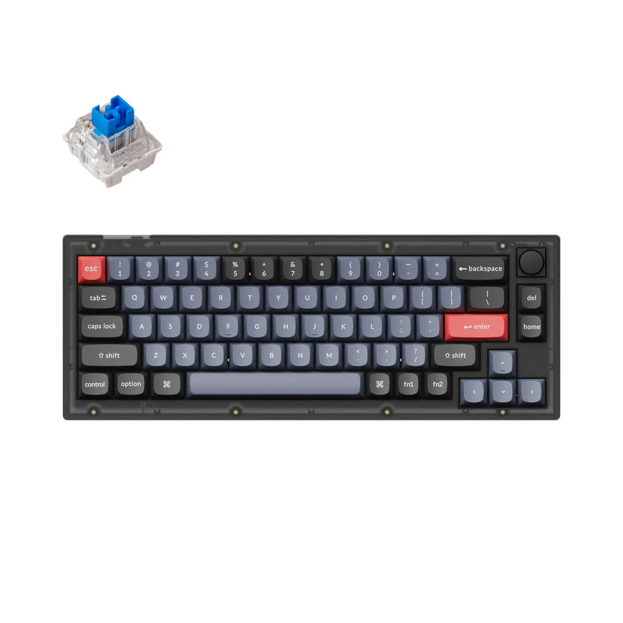 კლავიატურა Keychron V2 68 Key QMK Keychron K PRO Blue Hot-Swap RGB Knob Frosted Black V2C2_KEYCHRON