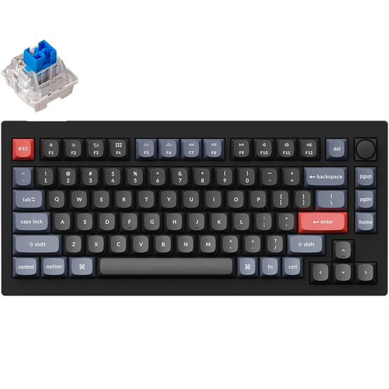 კლავიატურა Keychron V2 68 Key QMK Keychron K PRO Blue Hot-Swap RGB Knob Carbon Black V2D2_KEYCHRON