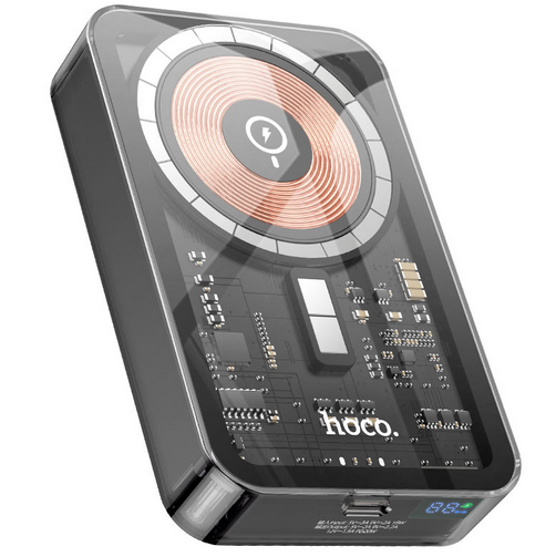 Power Bank/ Hoco Q14A Ice Crystal PD20W magnetic fast charging power bank(10000mAh) Black SKU: 612111 