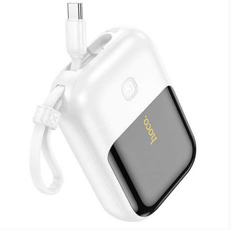 პორტატული დამტენი Hoco Q20 Fountain 22.5W+PD20W fully compatible power bank with digital display and cable(10000mAh) White (611411)