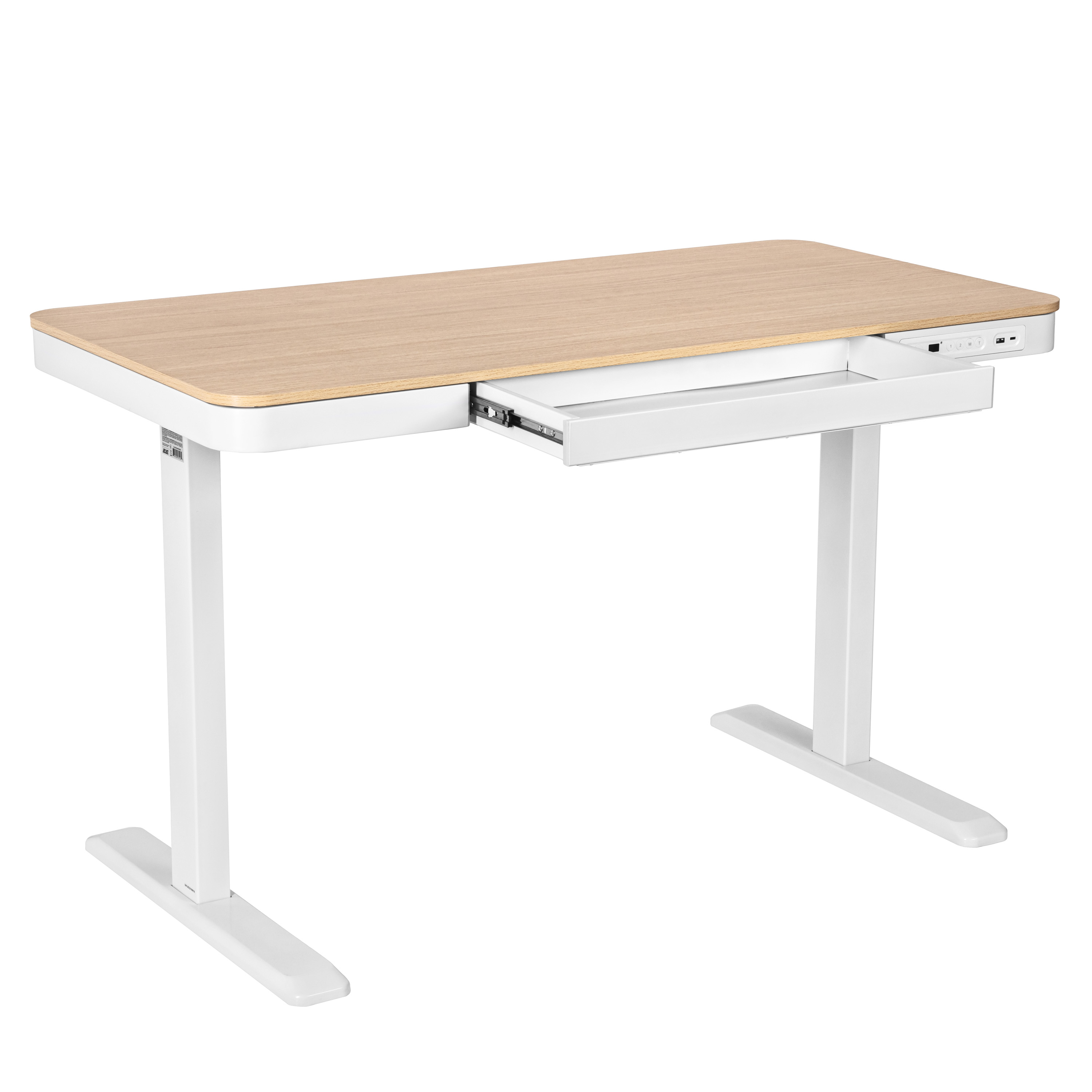 მაგიდა 2E Computer table CE218D-MOTORIZED, height adjustment, electric motor 220V, (USB-A/USB-C), 72/120х118x60cm, beige