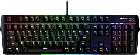Gaming კლავიატურა HyperX Alloy MKW100 – Mechanical Gaming Keyboard, Dynamic RGB Lighting, Onboard Memory to Save Lighting Profiles, Dust-Proof Mechanical switches, Brushed Aluminum Frame, Detachable Wrist Rest HKBM1-R-US/G 4P5E1AA