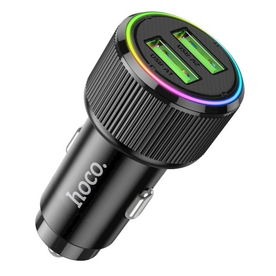 ტელეფონის დამტენი მანქანისთვის Hoco NZ14 Guerrero 36W USB dual-port car charger black