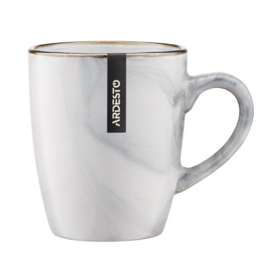 ჭიქა Ardesto Mug Marmo, 390ml, ceramics, white