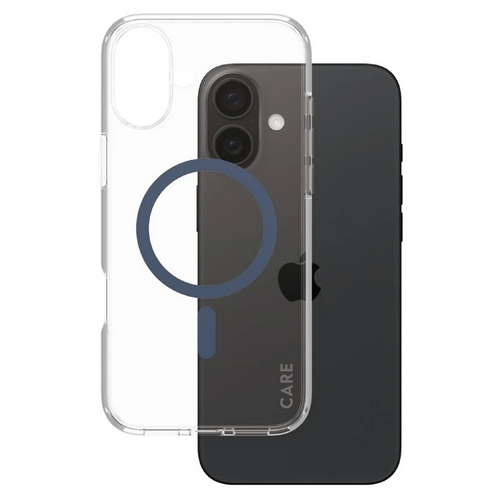 მობილურის ქეისი CARE by PanzerGlass iPhone 16 Flagship Case Transparent Urban Combat w. Blue MagSafe (5715685004315)