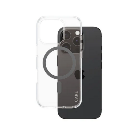 მობილურის ქეისი CARE by PanzerGlass iPhone 16 Pro Flagship Case Transparent Urban Combat w. Black MagSafe (5715685004124)