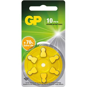 შეკვრა ელემენტების 6-ცალიანი GPPBZZ10F013 ZA10F-ELTD6 Zinc-Air cell 1,45V GP (5000252102410)