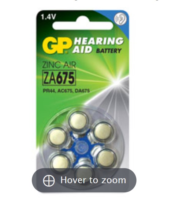 შეკვრა ელემენტების 6-ცალიანი GPPBZZ67F017 GPZA675F-ELTD6 Zinc-Air cell 1,45V GP 5000252102564