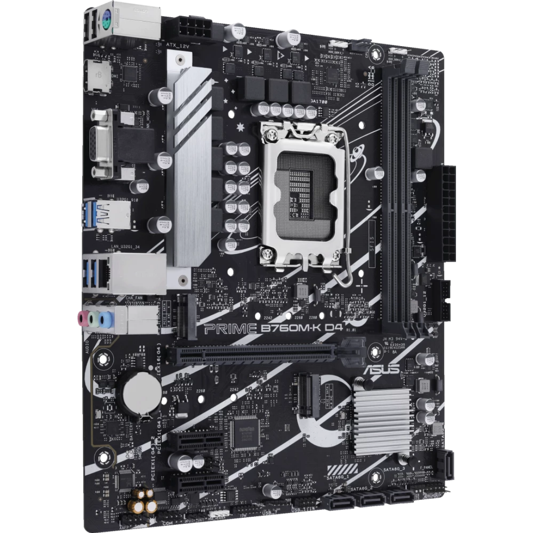დედადაფა ASUS PRIME B760M-R D4 (90MB1HA0-M0EAY0) | micro-ATX, Intel® B760 Chipset, 2 x DDR4,  2 x M.2 slots and 4 x SATA 6Gb/s ports | 1 x HDMITM port
