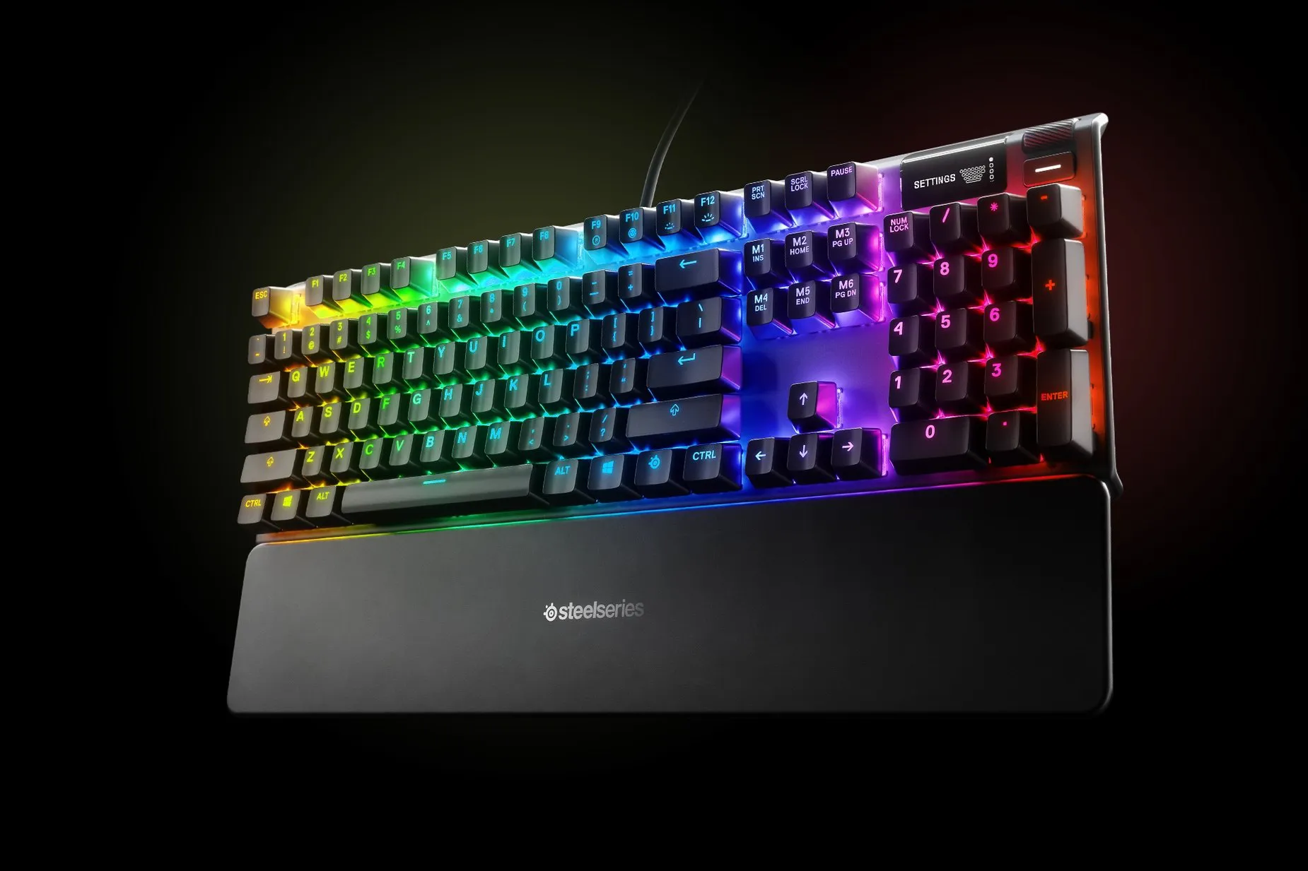 Gaming კლავიატურა სადენიანი SteelSeries Keyboard mechanical Apex 7 104key, Red Switch, USB-A, EN, RGB, black (64636_SS)