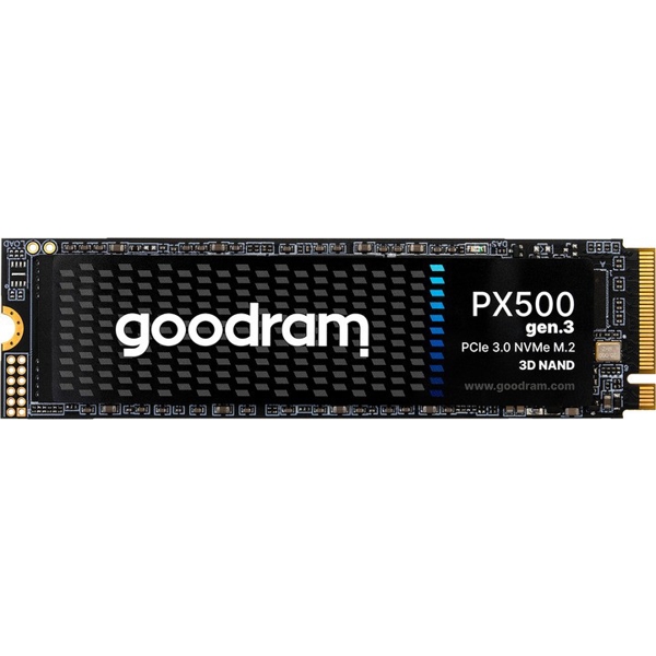 SSD დისკი GOODRAM PX500  1TB PCIe NVMe gen 3 x4  (SSDPR-PX500-01T-80-G3) | read speed (max.) 3 300 MB/s, write speed (max.) 2 700 MB/s | M.2 2280