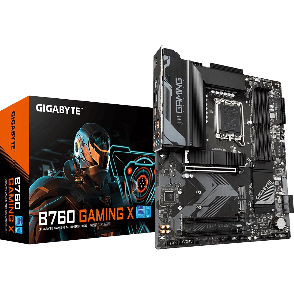 დედადაფა Gigabyte B760 GAMING X (B760_GAMING_X) | ATX, socket LGA 1700, chipset Intel B760, 4xDDR5, PCI-E 4.0, 3xM.2, LAN: 2.5 Gbps, HDMI, DisplayPort