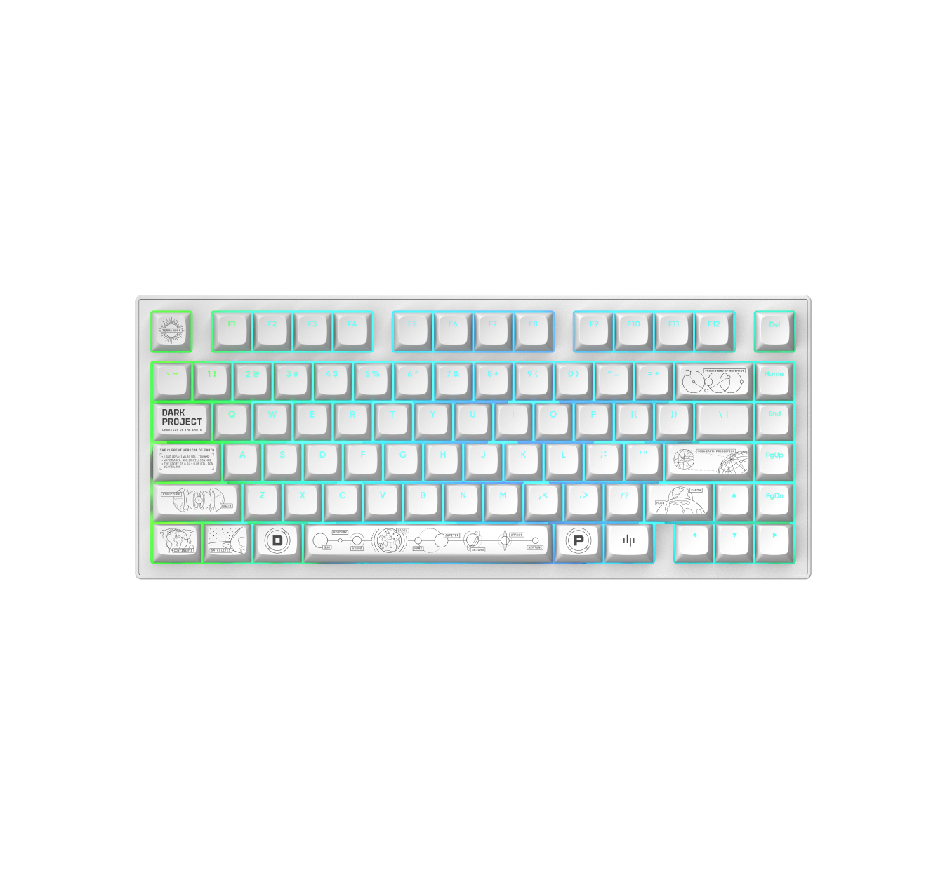 კლავიატურა Keyboard/ Dark Project ALU Terra Nova White - Wireless Gaming Keyboard (ANSI)