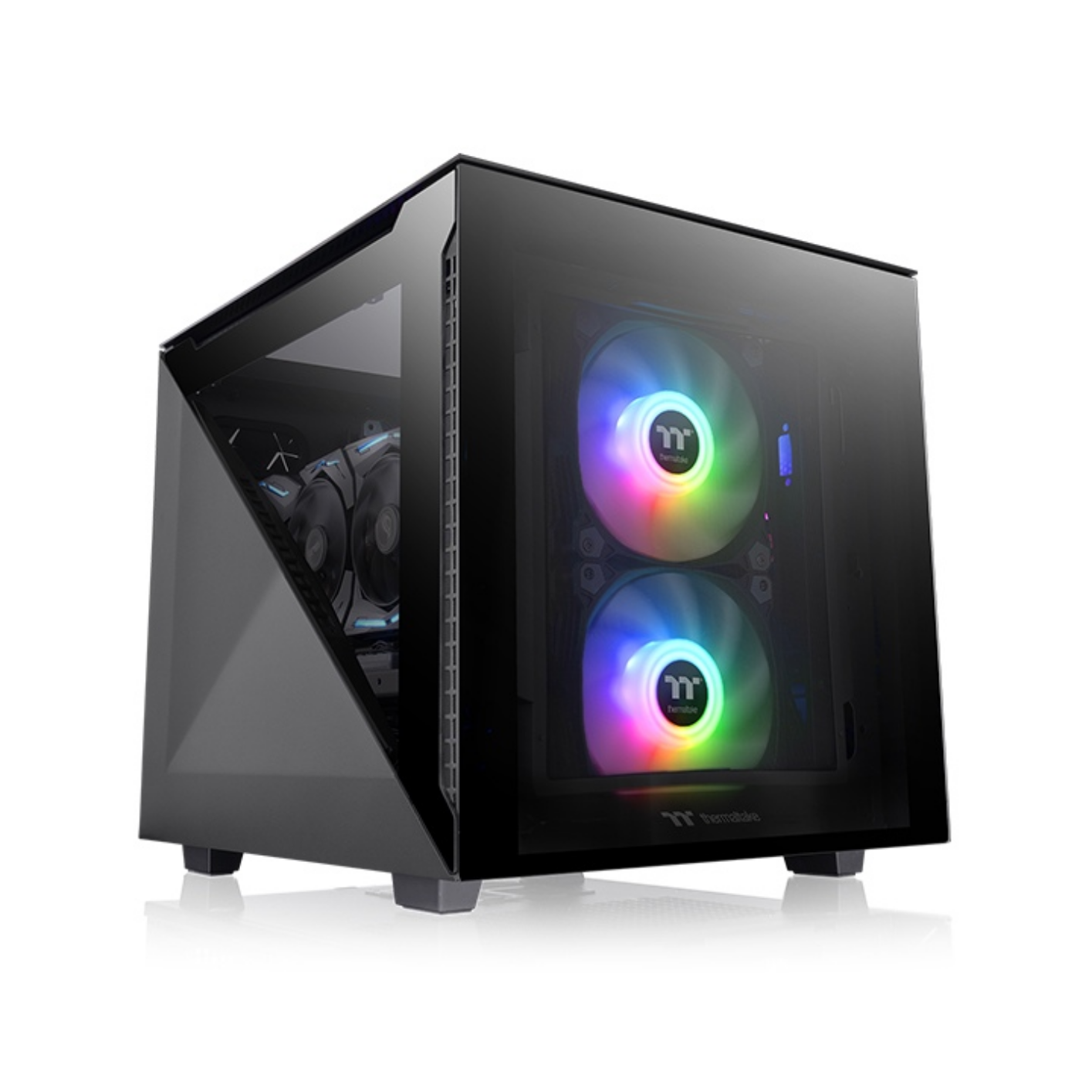 კომპიუტერის ქეისი Thermaltake, Divider 200 TG Micro Chassis,6.7” x 6.7” (Mini ITX) , 9.6” x 9.6” (Micro ATX), Black, Tempered Glass, 200mm Standard Fan*1, 120mm Standard Fan*1, CA-1V1-00S1WN-00