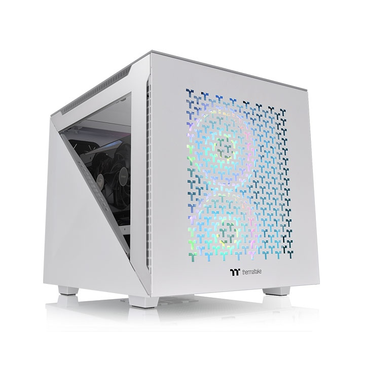 კომპიუტერის ქეისი ThermalTake, Divider 200 TG Air Snow,  White/Tempered Glass/Mesh Front/200mm St. Fan*1/120mm St. Fan*1, CA-1V1-00S6WN-01