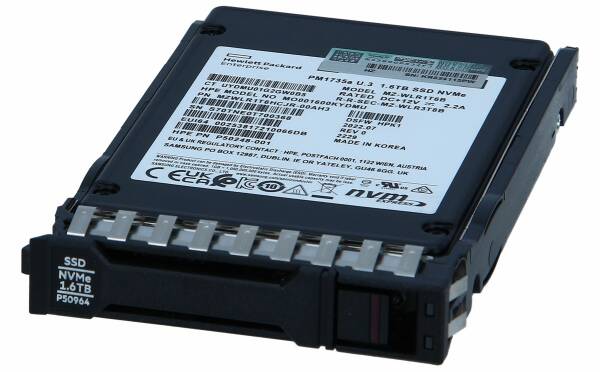 SSD დისკი HPE 1.6TB NVME MU SFF BC U.3 PM1735A SSD (P50227-B21) | Hot-Swap Basic Carrier (BC)  | High Performance (HP) | Generation	NVMe BC SSD