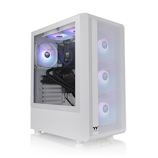 კომპიუტერის ქეისი ThermalTake S200 TG ARGB Snow Mid Tower Chassis CA-1X2-00M6WN-00 , 120 x 120 x 25 mm ARGB Lite fan (1000rpm, 22.3 dBA) x 3, 6.7" x 6.7" (Mini ITX), 9.6" x 9.6" (Micro ATX),12" x 9.6" (ATX); CPU cooler max height:166mmVGA max length:300mm (with radiator)330mm (without radiator)PSU max length:190mm (with HDD Cage)