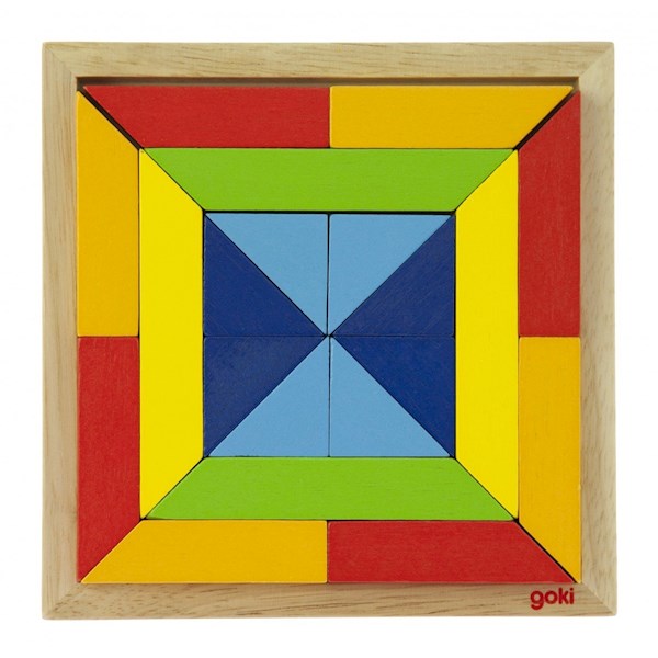 Goki The wooden puzzle The world of shapes - square 57572-3