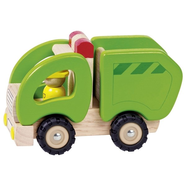 goki Machine wooden Garbage truck (green) 55964G