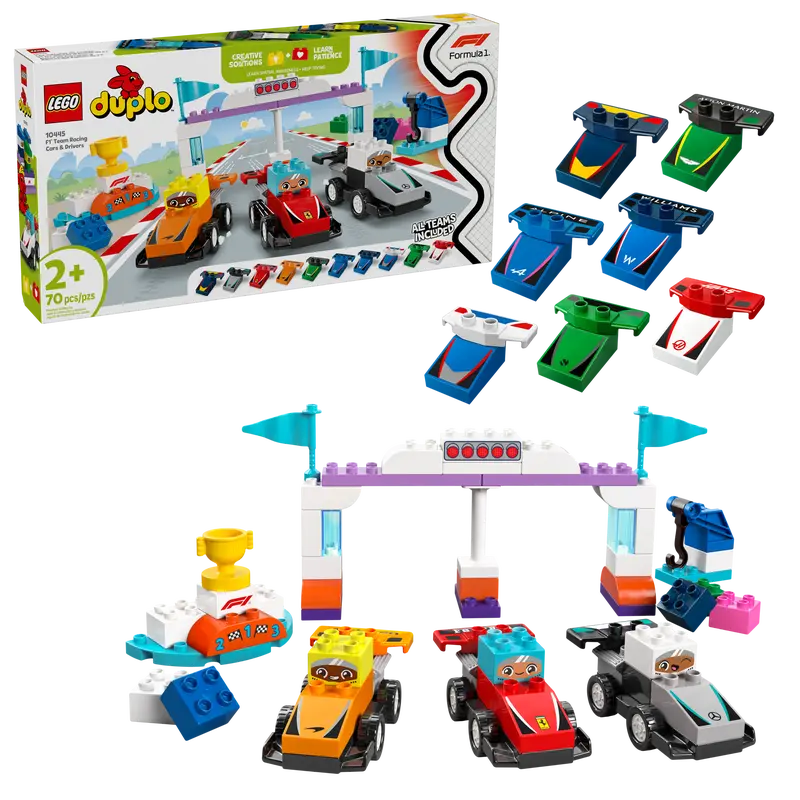 LEGO Constructor DUPLO Town F1 Team Race Cars & Drivers