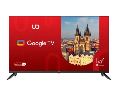 ტელევიზორი UDTV TV 43"(109cm) UD 43GU6210  Google TV 16:9 3840x2160  178*/178* 250cd/m2  BT5.1 WiFi RJ45 Cl+ HDMIx2 USB2.0 DVB-T/T2/C/S2 VESA 200x200