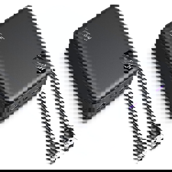 პორტატული დამტენი UGREEN PB312 (25683), 20000mAh, Type-C, USB, Two-way Power Bank, Black