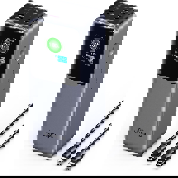 პორტატული დამტენი UGREEN PB721 (35524B) Nexode with Smart Digital Display, 20000mAh, Type-C, USB, Power Bank, Grey