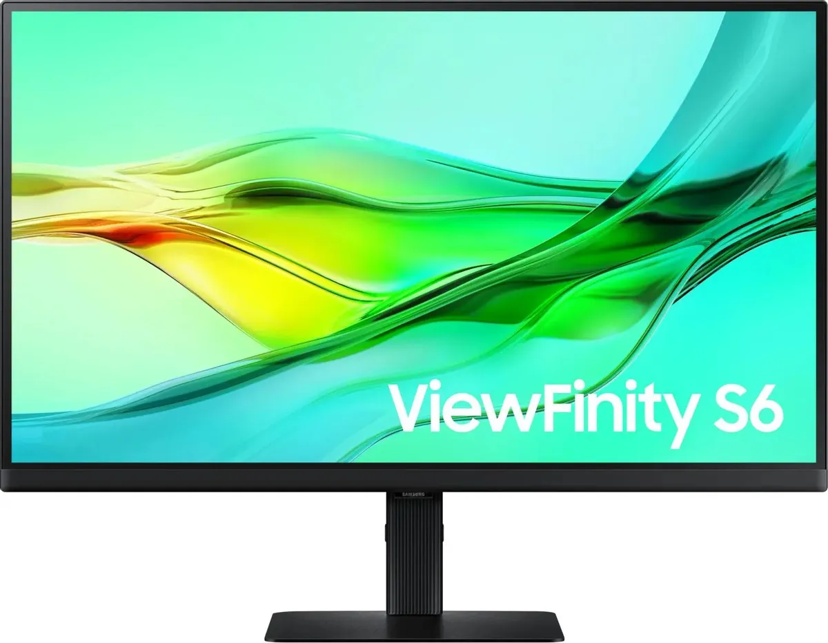 მონიტორი Samsung ViewFinity S6 LS27D604UAIXCI  27", IPS, 2560x1440 (Quad HD), 5 ms, 100 Hz, 350 cd/m2, 178°/178°, HDMI, DisplayPort, RJ-45, USB Type-C, black