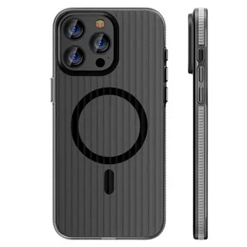 ტელეფონის დაცავი ქეისი  For iPhone 16 Pro Case Compatible with MagSafe Corrugated Texture Hard PC Matte Phone Cover - Grey Edge, 6601121187D