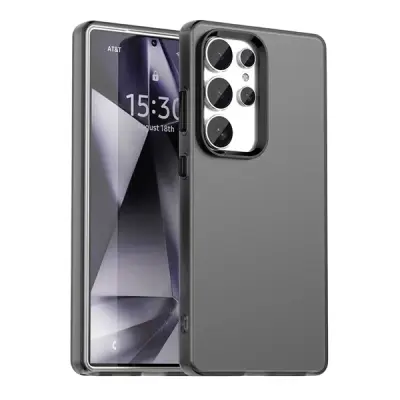 მობილურის ქეისი For Samsung Galaxy S25 Ultra Case PC+TPU+PET Matte Anti-Drop Phone Back Cover - Black