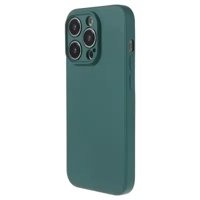 მობილურის ქეისი For iPhone 15 Pro Rubberized Candy Color Shell  Soft TPU + Fiber Lining Phone Case Phone Cover - Army Green