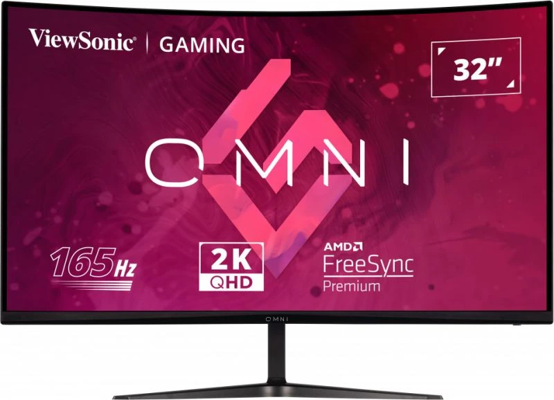 მონიტორი ViewSonic Omni VX3218C-2K 32 Inch Curved 1ms 1440p 165hz Gaming Monitor with FreeSync Premium, Eye Care, HDMI and Display Port, Black