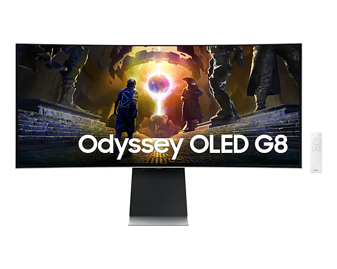 მონიტორი Samsung 34" LS34DG852SIXCI Odyssey OLED G8 34", OLED, UltraWide, 3440x1440, curved, 0.03 ms, 175 Hz, nVidia G-Sync Compatible, AMD FreeSync Premium Pro, 250 cd/m2, 178°/178°, 2xHDMI, DisplayPort, speakers, black