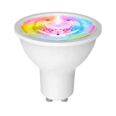 Moes WB-TD5-RWW-GU10-MS Wi-Fi E27 ტიპის ჭკვიანი LED ნათურა დიმირებით და RGB განათებით 5 ვატი, 806 ლუმენი