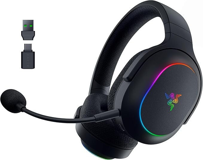 უსადენო Gaming ყურსასმენი Razer Razer Barracuda X Chroma (RZ04-05220100-R3M1) | 2.4 GHz Wireless / Bluetooth, Impedance 32 Ω (1 kHz), 285 g, 7.1 Surround sound, RGB, black