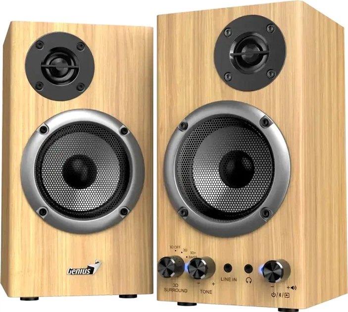 დინამიკი Genius Two-way Speaker | 3D Surround | Bass + SP-HF520BT Wood (31730054403) | 20 watts (RMS) | Bluetooth wood speakers for listening from mobile phones, tablets, PC, or audio devices
